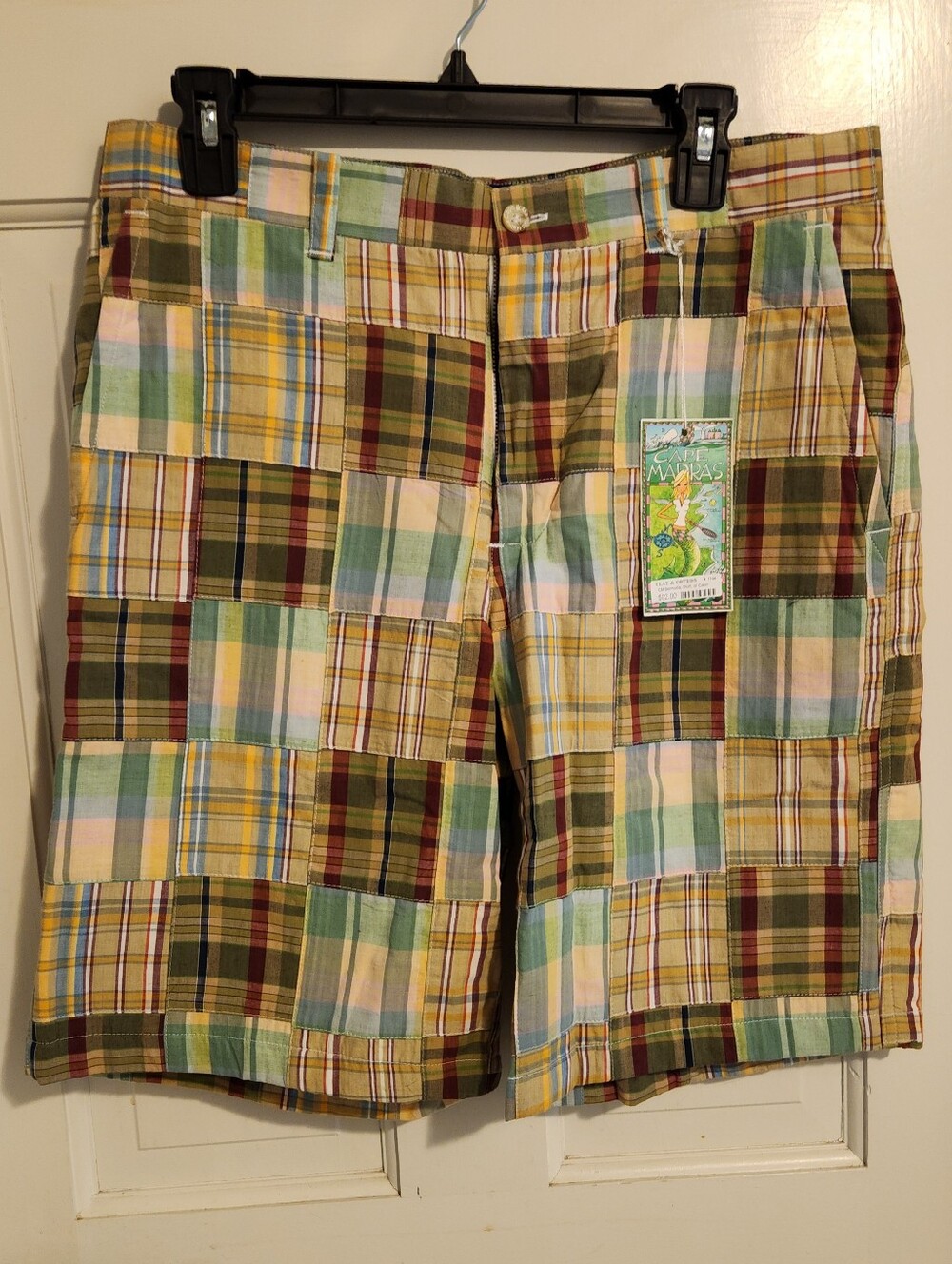 Cape Madras Patchwork Plaid Ladies Shorts - Multicolor , Size 8
